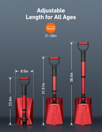 AstroAI 39" Folding Snow Shovel